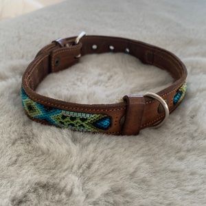 🐾 Designer Pet Collar - Leather & Turquoise